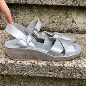 Kork-ease leather hand made silver sandals 8